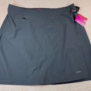 Terry Wrapper Plus Skirt Women 1X Gray Cycling Wrap Buckle Recycled Polyester